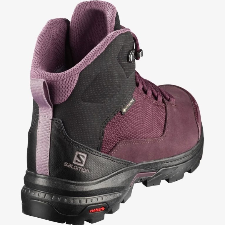 Botas Montaña Salomon Outward GTX Mujer Vino | MX KQHS835